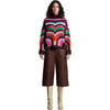 Women's Sarah Intarsia Print Mock-Neck Long Sleeve Side Split Sweater, Multicolors - Sweaters - 6