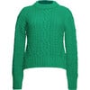 Women's Carly Mock Neck Long Sleeve Cable Knit Sweater, Emerald - Sweaters - 1 - thumbnail