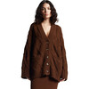 Women's Kayln Drop Shoulder Long Sleeve Knit Button-Up Cardigan, Cocoa - Cardigans - 2