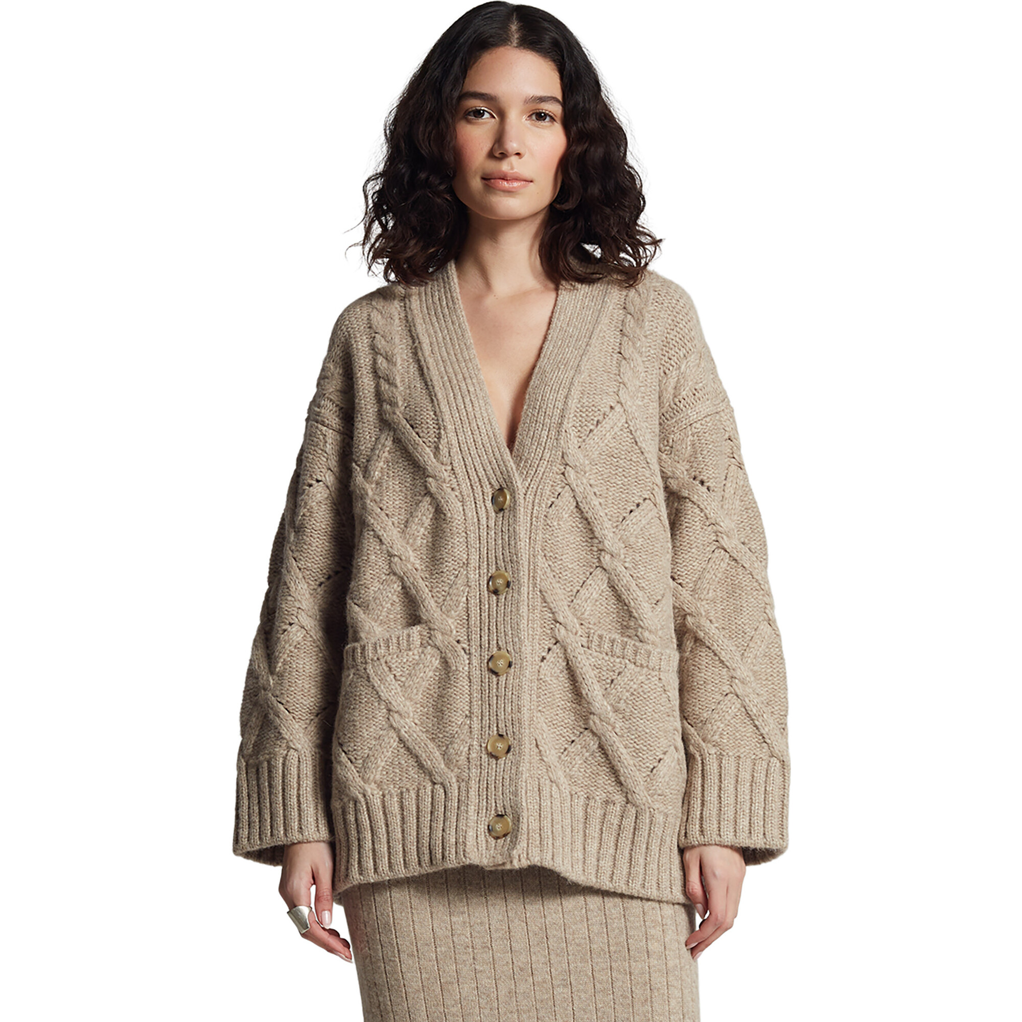 Women's Kayln Drop Shoulder Long Sleeve Knit Button-Up