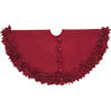 Overlapping Flowers Wool Tree Skirt, Maroon - Tree Skirts - 1 - thumbnail