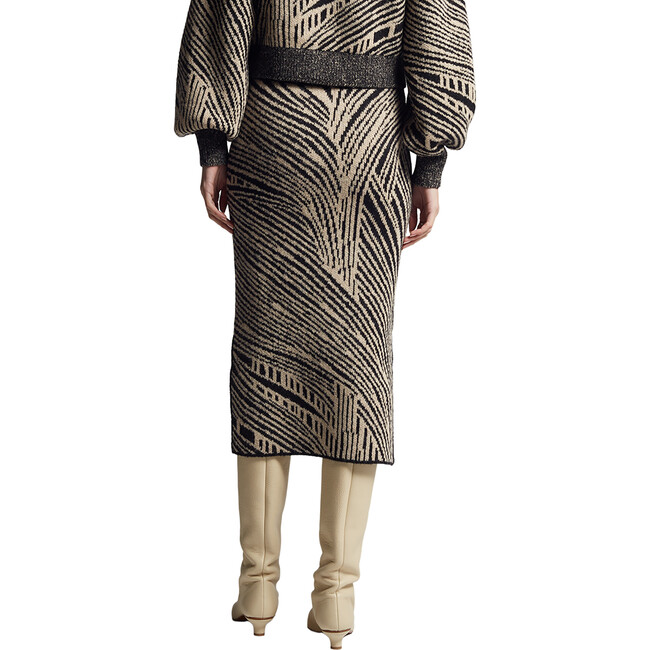 Women's Margo Graphic Elastic Waistband Pull-On Tube Skirt, Pale Camel & Black - Skirts - 3