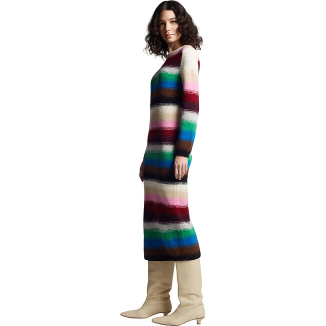 Women's Lydia Jersey Ribbed Crew Neck Long Sleeve Dress, Multicolors - Dresses - 4