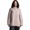 Women's Cailin Funnel Neck Long Sleeve Cable Knit Sweater, Melange Pink - Sweaters - 2