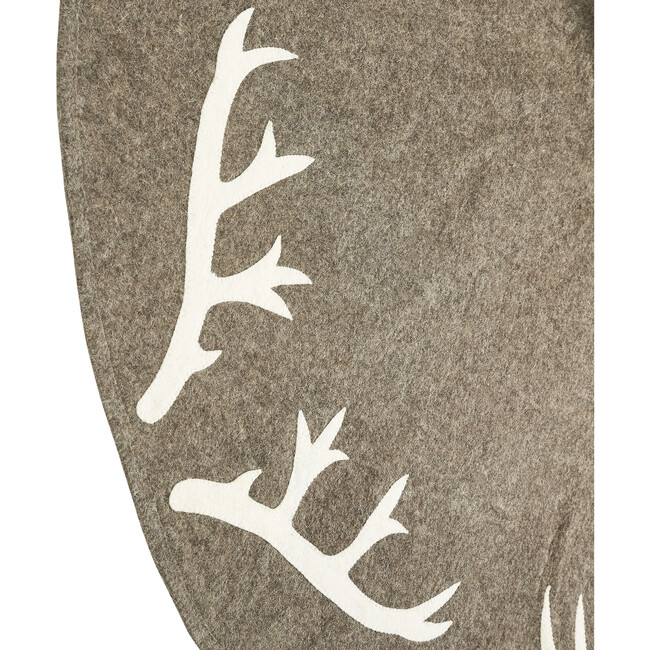 Hand Felted Antlers Tree Skirt, Grey/Cream - Tree Skirts - 3