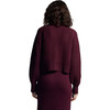 Women's Becca Crew Neck Blouson Sleeve Button-Up Cardigan, Bordeaux - Cardigans - 3