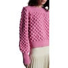 Women's Camila Pop Corn Stitch Blouson Sleeve Hand Knit Sweater, Taffy Pink - Sweaters - 4