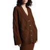 Women's Kayln Drop Shoulder Long Sleeve Knit Button-Up Cardigan, Cocoa - Cardigans - 4