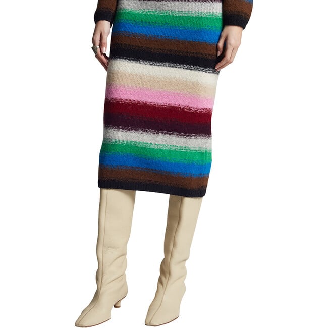 Women's Lydia Jersey Ribbed Crew Neck Long Sleeve Dress, Multicolors - Dresses - 6