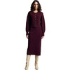 Women's Becca Crew Neck Blouson Sleeve Button-Up Cardigan, Bordeaux - Cardigans - 4