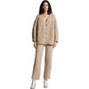 Women's Lian Pop Corn Stitch Hand Knit Button-Up Cardigan, Pale Camel - Cardigans - 5