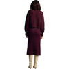 Women's Becca Crew Neck Blouson Sleeve Button-Up Cardigan, Bordeaux - Cardigans - 5