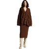 Women's Kayln Drop Shoulder Long Sleeve Knit Button-Up Cardigan, Cocoa - Cardigans - 5