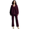 Women's Lian Pop Corn Stitch Hand Knit Button-Up Cardigan, Bordeaux - Cardigans - 6