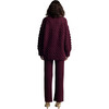 Women's Lian Pop Corn Stitch Hand Knit Button-Up Cardigan, Bordeaux - Cardigans - 7