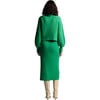 Women's Becca Crew Neck Blouson Sleeve Button-Up Cardigan, Emerald - Cardigans - 6