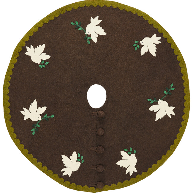 Wool Dove Tree Skirt, Dark Brown - Tree Skirts - 4