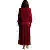 Women's Camila Pop Corn Stitch Blouson Sleeve Hand Knit Sweater, Claret - Sweaters - 7