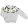 Rocking Horse Intarsia Long Sleeve Button-Up Cardigan, Grey - Cardigans - 1 - thumbnail