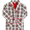 Sussex Tartan Print Robe Front Pocket Dressing Gown, Red - Robes - 1 - thumbnail