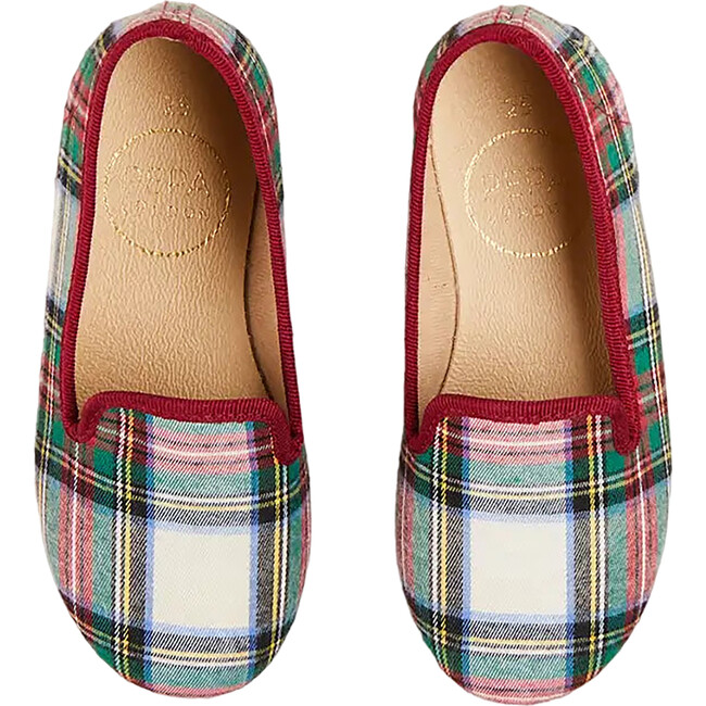 Sussex Tartan Print Plaid Slippers, Red - Slippers - 1