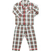 Sussex Tartan Print Long Sleeve Button Pyjamas Set, Red - Pajamas - 1 - thumbnail