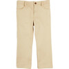 Plain Elastic Waistband 5-Pocket Chino Trousers, Camel - Pants - 1 - thumbnail