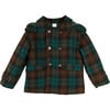 Montrose Checkered Long Sleeve Detachable Hood Coat, Green - Coats - 1 - thumbnail