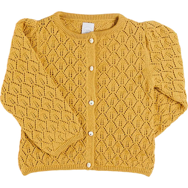 Pepa London Openwork Cardigan in Mustard 6mths 10yrs Luxury Childrenswear