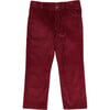 Corduroy Five Pocket Trousers, Burgundy - Pants - 1 - thumbnail