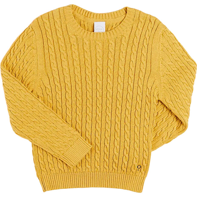 Mustard cable knit sweater hotsell