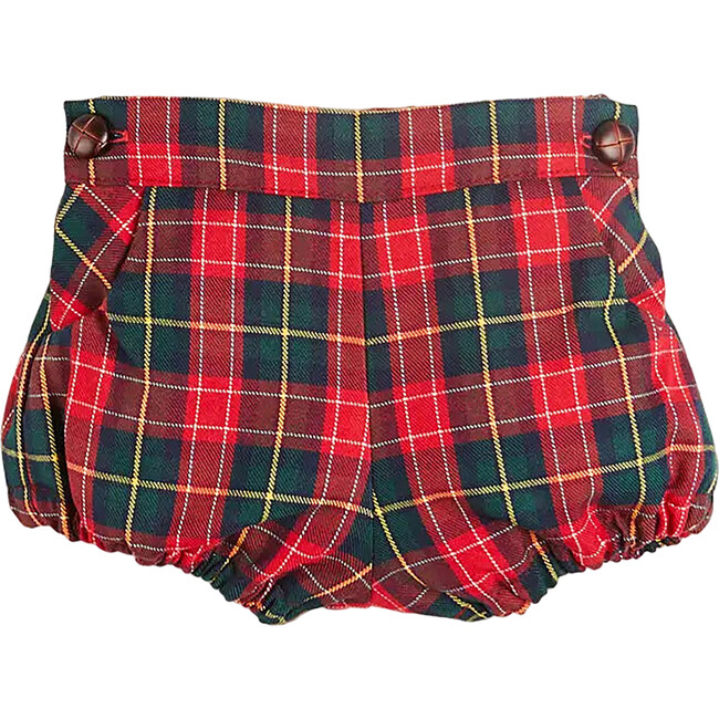 Belgravia Tartan Print Button Pocket Bloomers, Red