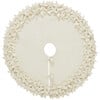 Mini Christmas Tree Skirt, Cream Overlapping Flowers - Tree Skirts - 3