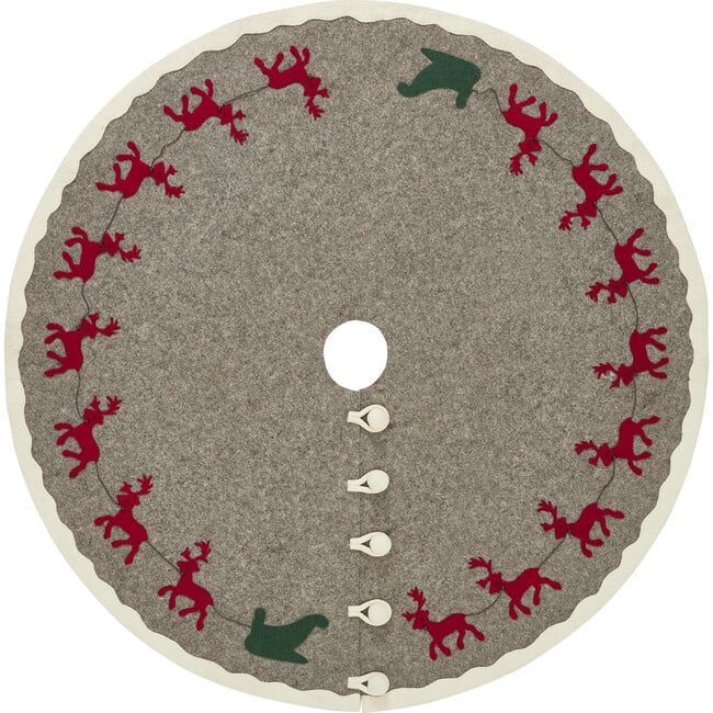 Reindeer & Sleigh Tree Skirt, Christmas Eve Scene - Tree Skirts - 5