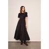 Women's Willow Princess Short Sleeve Tiered Midi Skirt Dress, Black - Dresses - 4