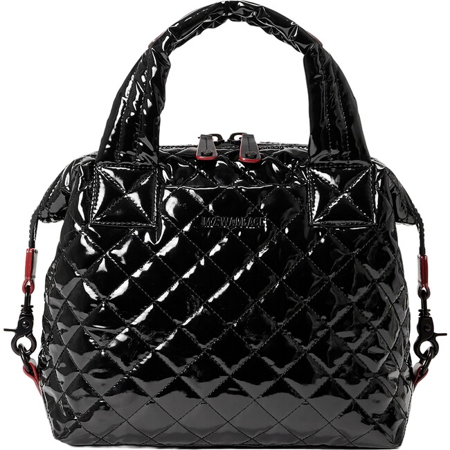 Women's Small Sutton Deluxe Adjustable Strap Bag, Black Lacquer