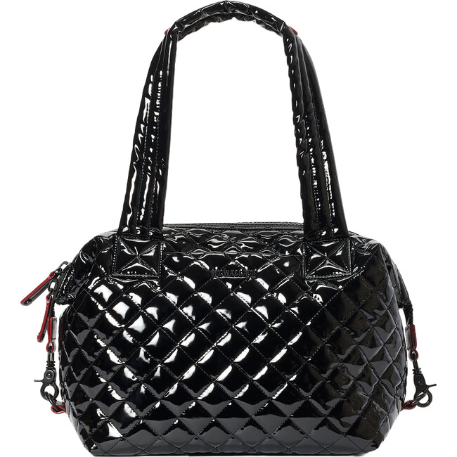 Women's Medium Sutton Deluxe Adjustable Strap Bag, Black Lacquer