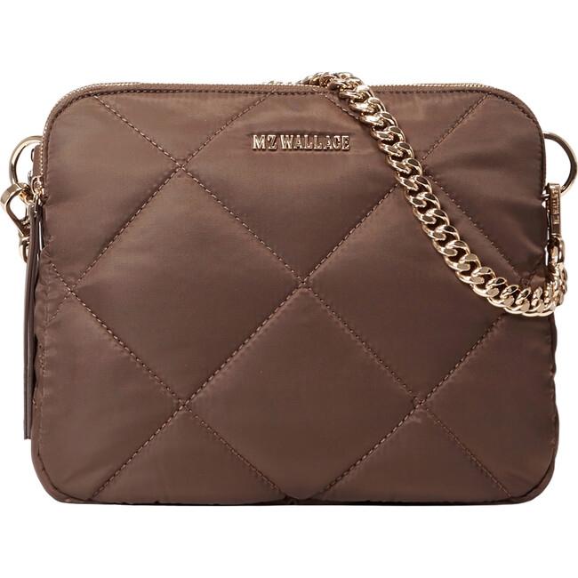 Women's Madison Quilted Detachable Crossbody Strap Bag, Walnut