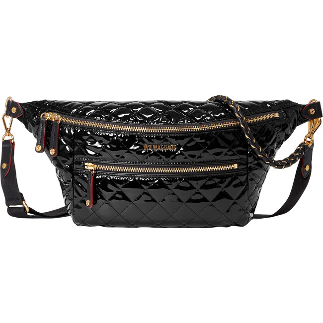 Women's Crosby Exterior Pocket Crossbody Sling Bag, Black Lacquer