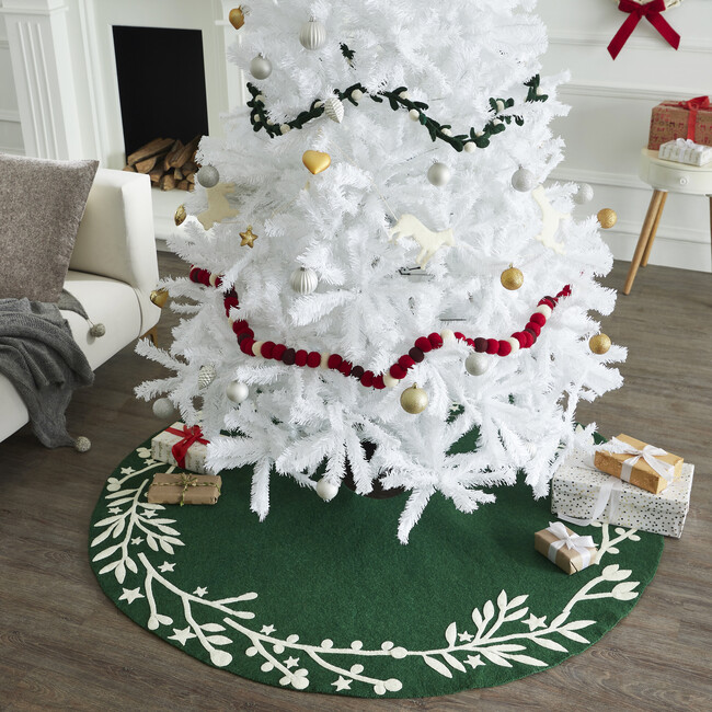 Cream Branches and Stars Christmas Tree Skirt, 60" - Tree Skirts - 2