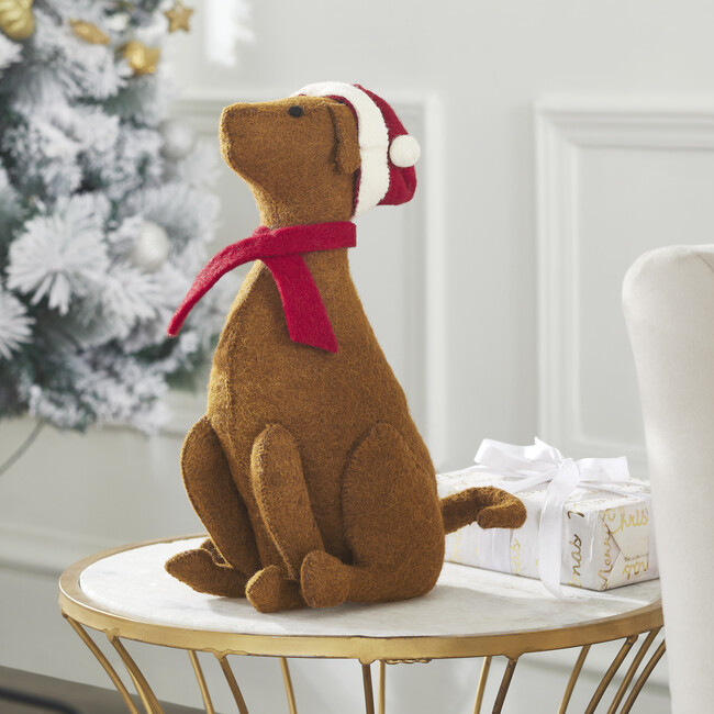 Brown Lab with Santa Hat Christmas Tree Topper - Tree Toppers - 3