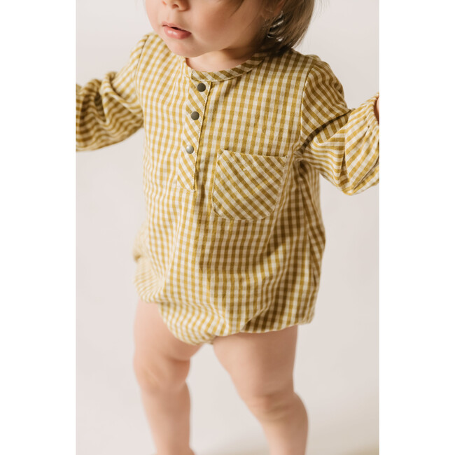 Dijon Gingham Long Sleeve One-Piece - Onesies - 4