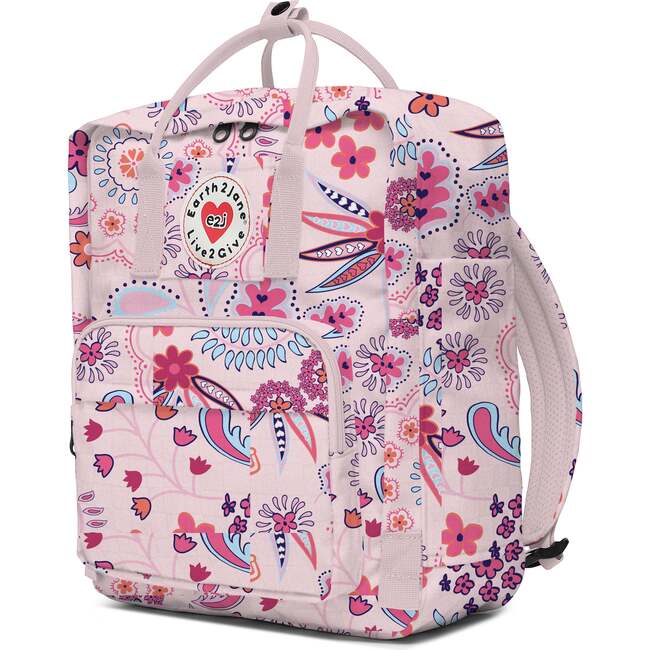 BackPack Pink Pastel Floral Kid's Bag Unisex Earth2Jane Adjustable ecofriendly Bag