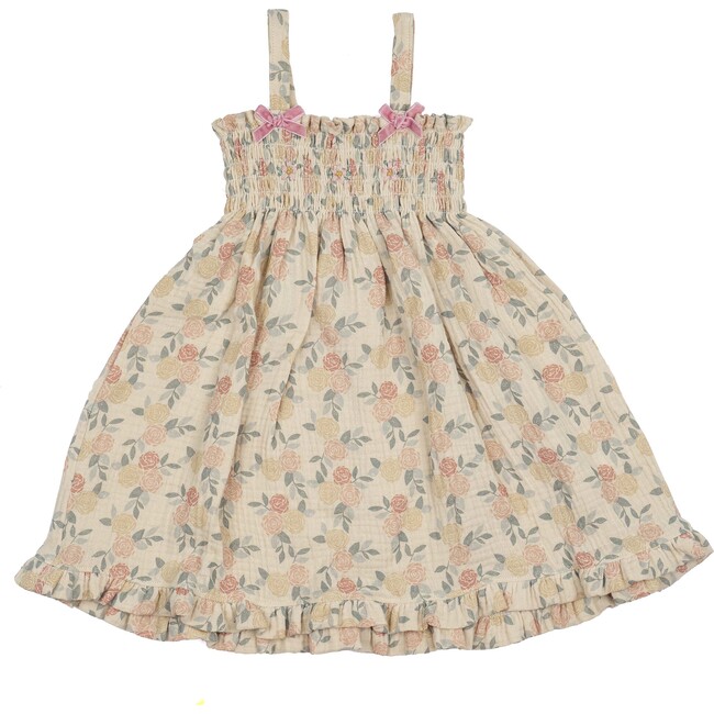 Smock Dress, Dusty Pink Roses