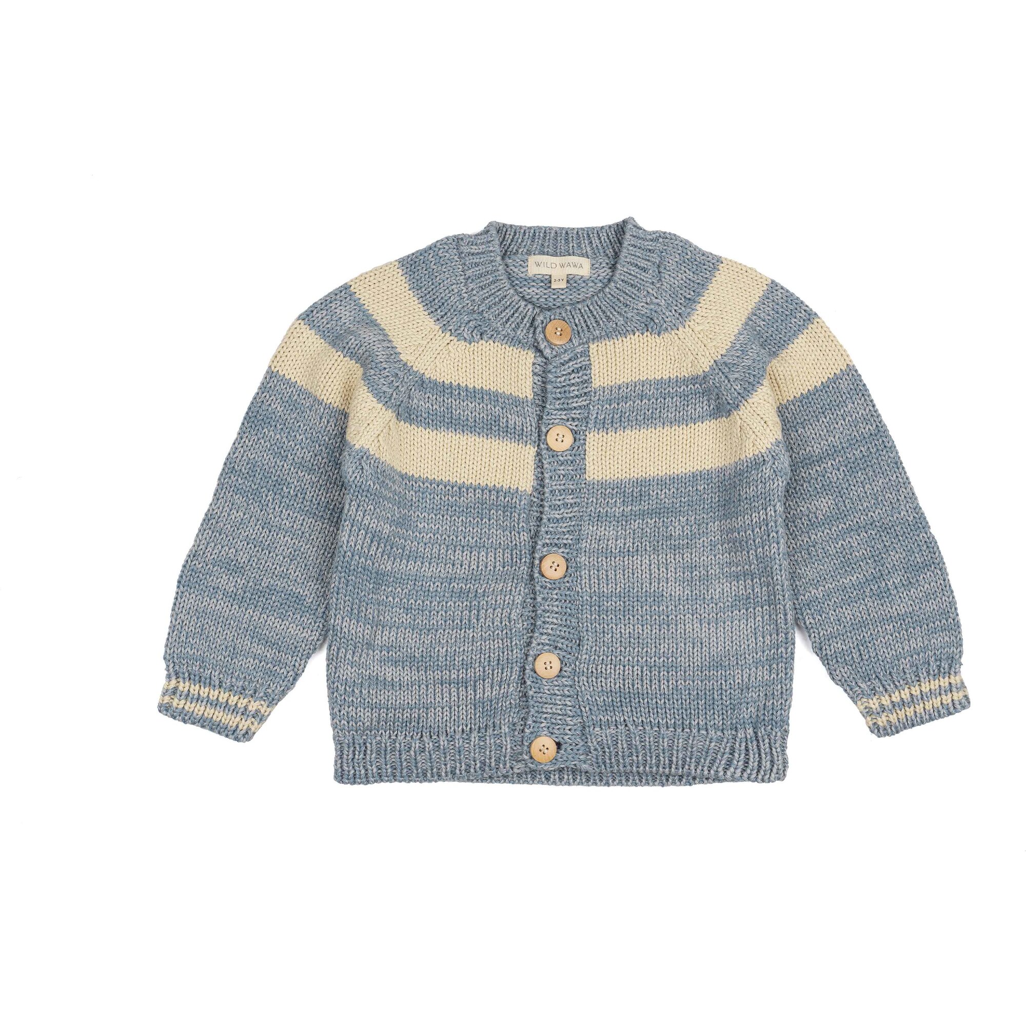 School Cardigan, Dusty Blue - Cardigans - 1