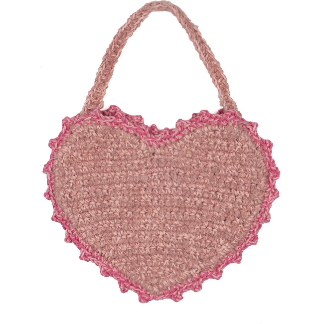 Crochet Heart Purse, Rosewood