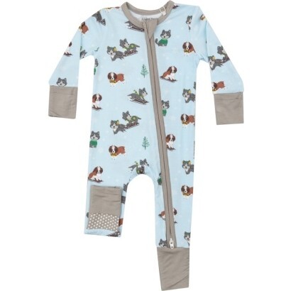 Mush Puppies 2 Way Zipper Romper, Blue