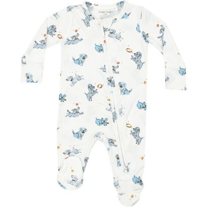 Playful Puppies 2 Way Zipper Footie, Blue