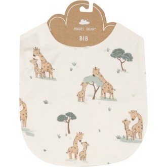 Giraffe Families Feeding Bib, Tan