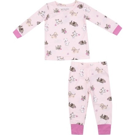 Fluffy Puppies L/S Loungewear Set, Pink